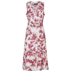 Polo by Ralph Lauren Red and White Sleeveless V-Neck Sundress